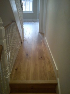 Here we have laid Tarkett Epoque 162MM Oak Rustical Plank to the upstairs of a house.