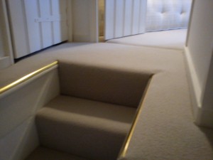 Here we have laid Weston Hammer carpet on Stairs and Landing complet with Brass fixtures.