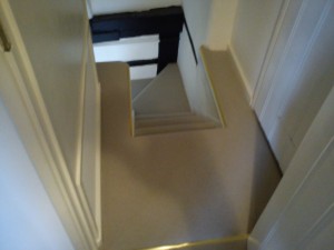 Here we have laid a Weston Hammer Carpet on Stairs and Landing.